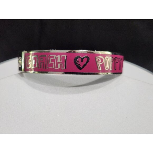 Coach Poppy Pink & Silver Bangle Bracelet Limited Edition - Picture 2 of 6